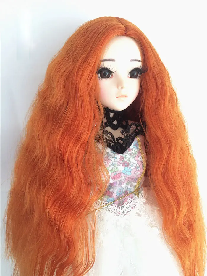 8 only wig 1/3 1/4 1/6 1/8 bjd jd кукольный парик синего и розового цвета с длинными волосами часть лапша быстрого приготовления рулон кукла curl парик аксессуары для куклы - Цвет: 8 only wig