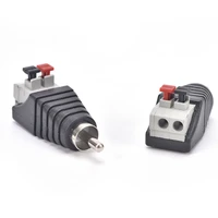2pcs speaker cable to audio male cable jack press plug rca press on adapter plug connector adapter cable