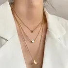 Женское многослойное ожерелье FNIO, колье в богемном стиле золотистого цвета с подвеской в виде сердца и цветка, украшение в этническом стиле, 2021