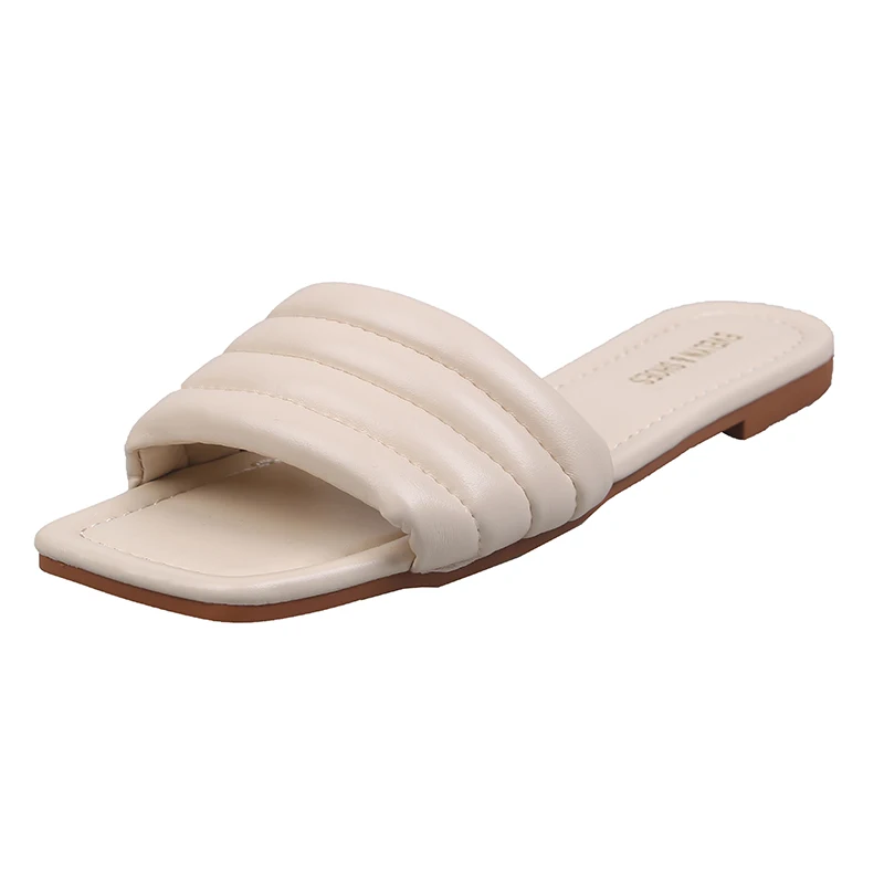 

Loafers Female Shoes Summer Clogs Woman Slippers Flat Slides Low 2021 Beach Rome PU Rubber Beach Shoes Woman's Slippers Slides L