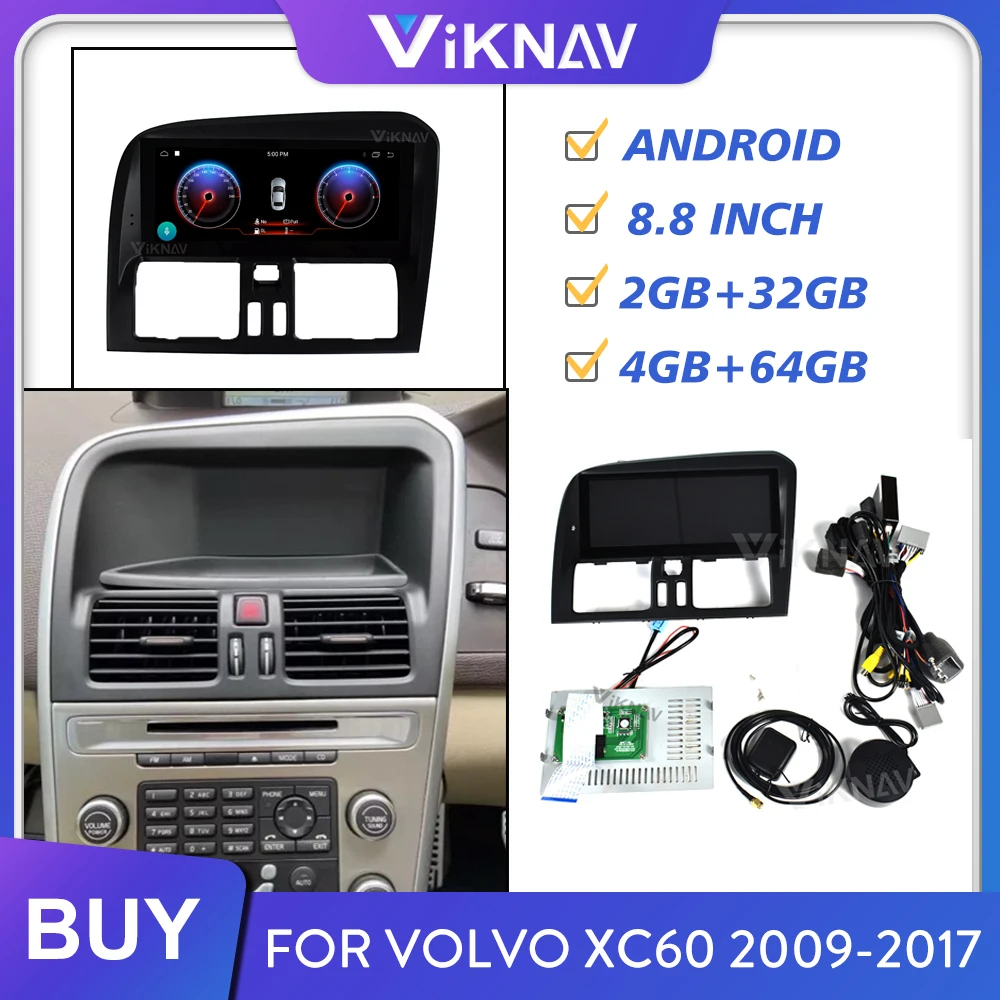 

Tesla style android auto stereo radio multimedia player for Volvo XC60 2009-2017 car GPS navigation DVD player right hand drive