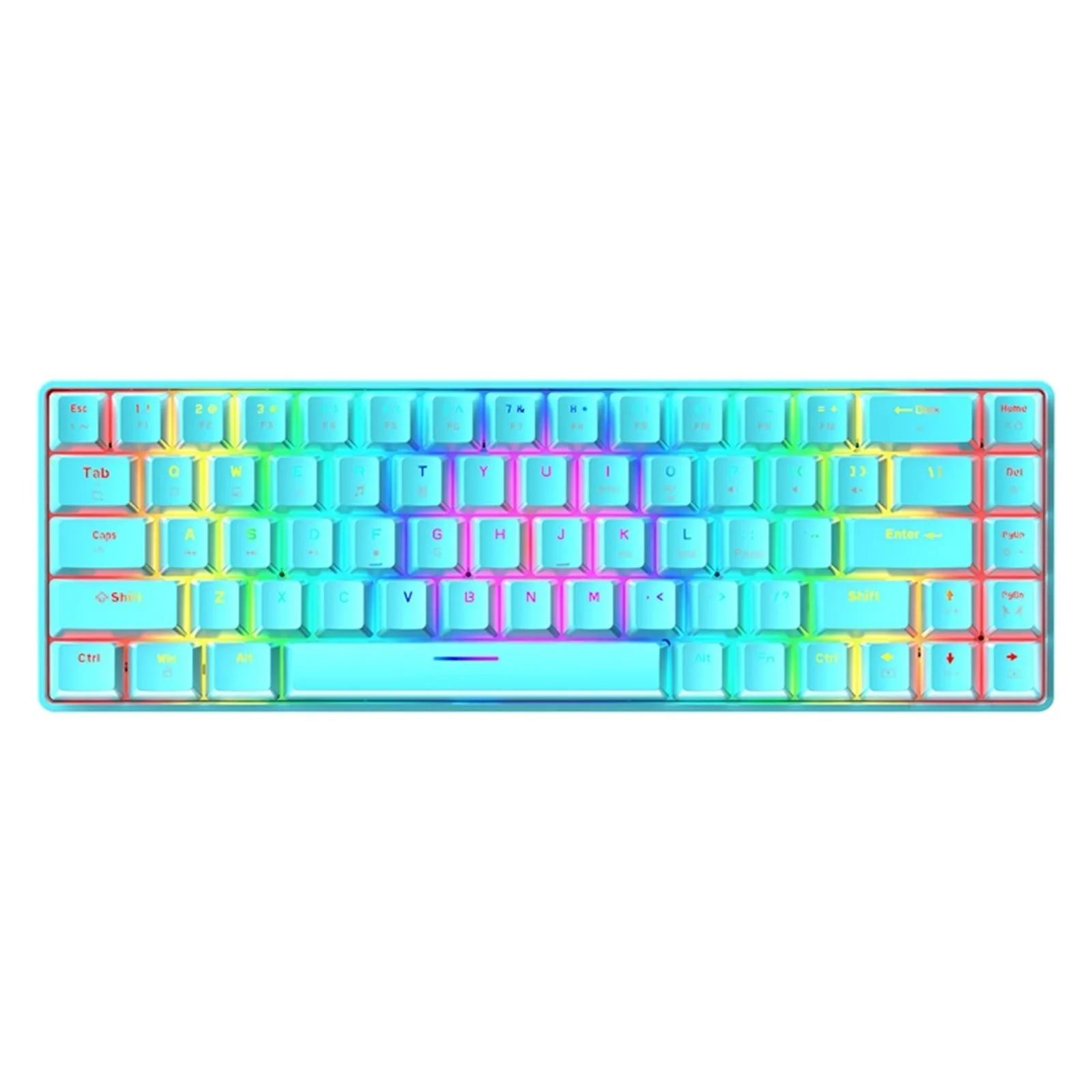 

60% Rgb Mechanical Gaming Keyboard Type C Wired 68-key 18 Rgb Backlit Usb Waterproof Keyboard For Desktop Office Entertainment