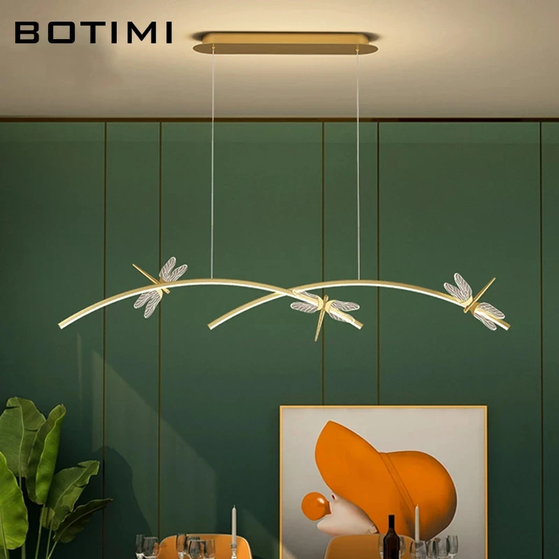 

Modern 220V LED Pendant Lights with Butterfly Decoration Supension Bedroom Bedside Hotel Lamp Golden Black Ring Dining Lighting