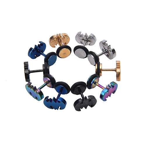 2 шт./пара нержавеющей стали модные женские пирсинговые серьги Унисекс серьги-гвоздики модных украшений подарки 5 цветов на.