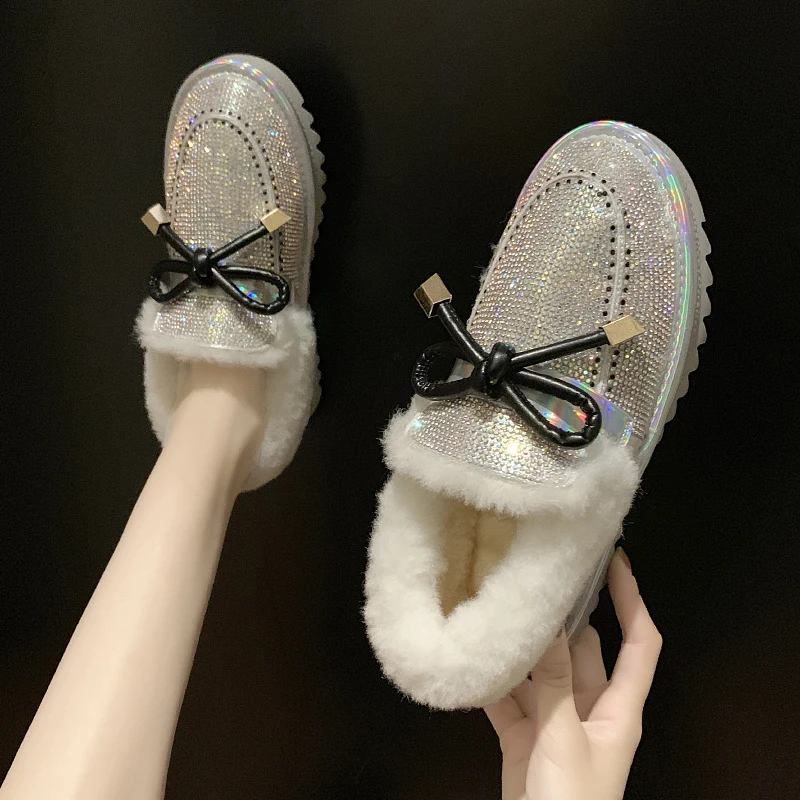 2019 г. Новые зимние женские ботинки с плюшевой подкладкой сохраняющие тепло