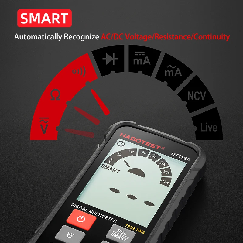 Высокоточный Профессиональный умный мультиметр Мини Цифровой Автомобильный
