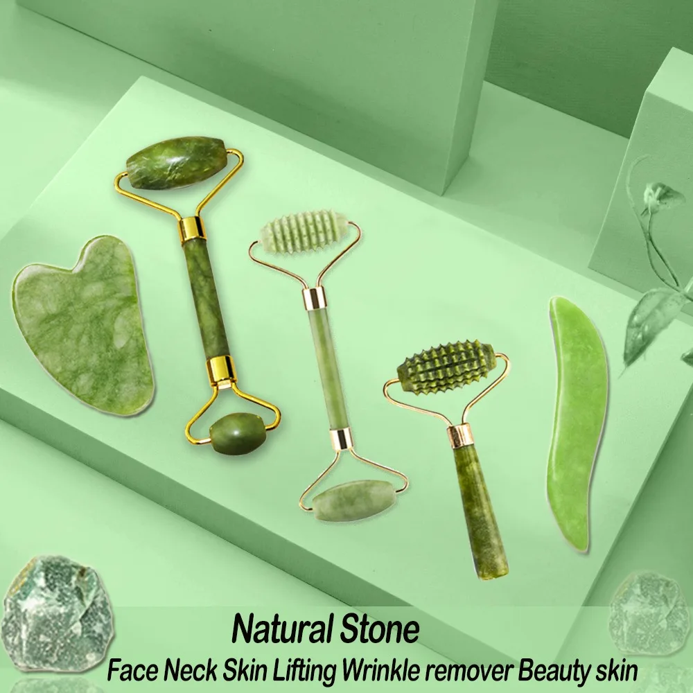 

Natural Massager For Face Gouache Scraper Face Massager Jade Roller Guasha Scraper Facial Neck Gua Sha Face Skin Beauty Care