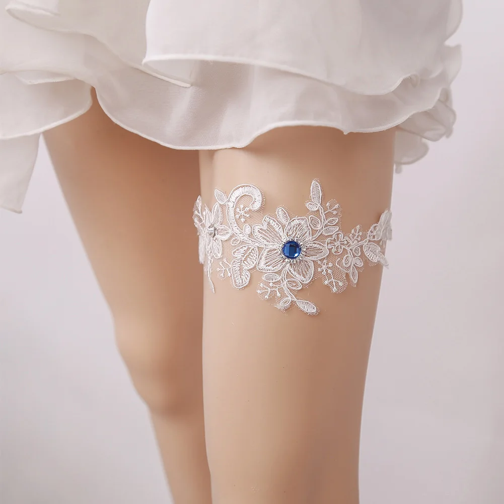 

Women Leg Garter Rhinestone Wedding Cosplay Embroidery Floral Sexy Bridal Thigh Ring Comfortable Party Fashion Elastic Exquisite