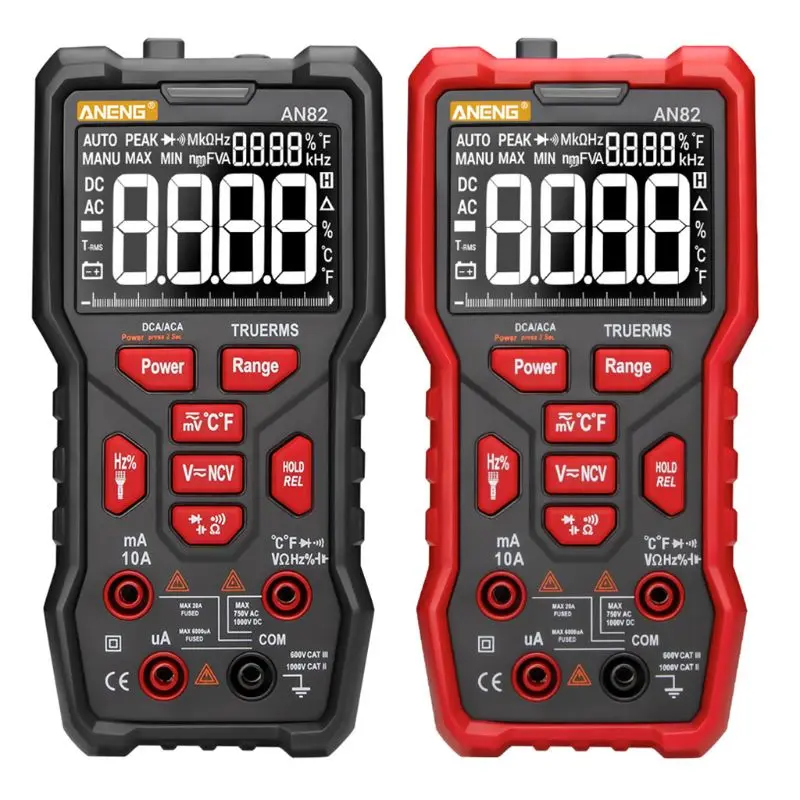 

ANENG AN82 PRO Digital Multimeter Professional 9999 DIY Transistor Capacitor NCV Testers True RMS Analog meter Multimetro