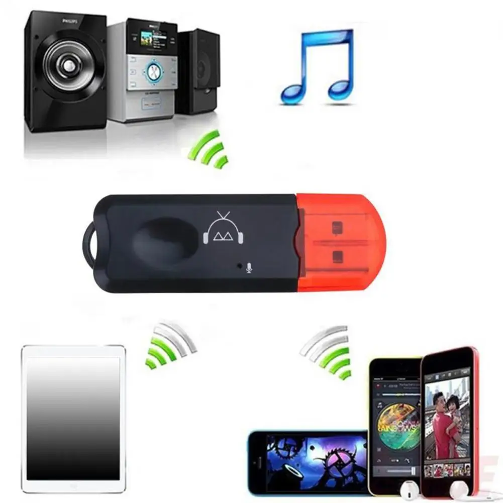 USB AUX Bluetooth приемник беспроводной аудио адаптер стерео с микрофоном для