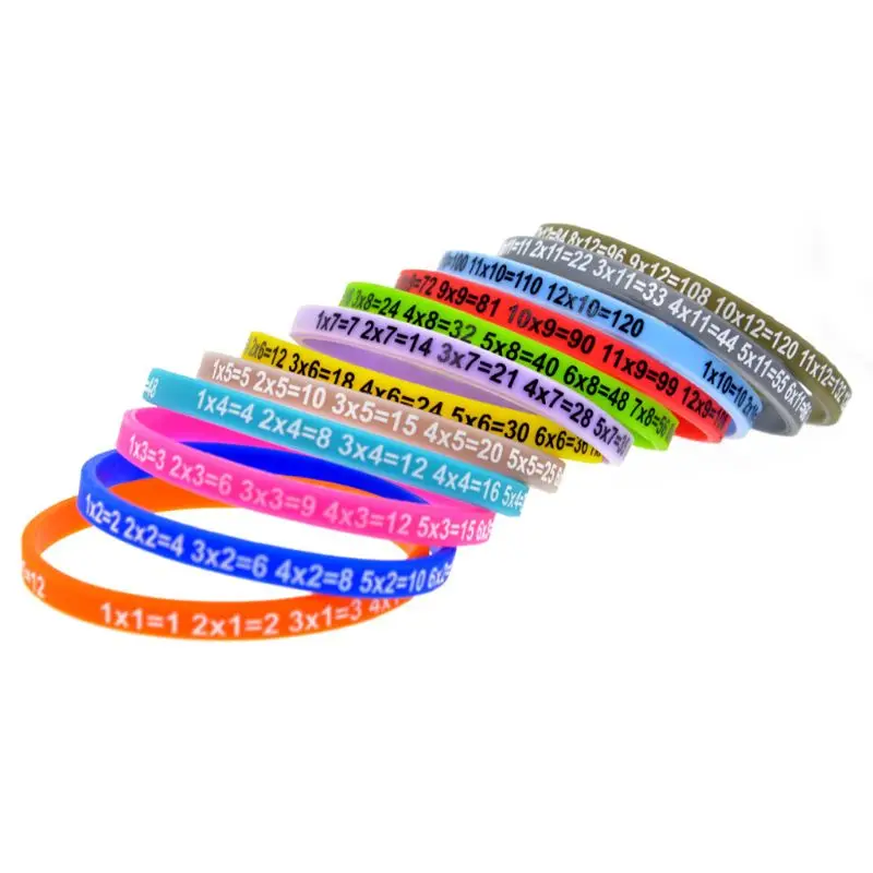 

12 Colors Silicone Bracelets Multiplication Table Children Education School Toys
