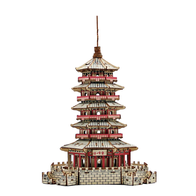 

3D Wooden 3D Puzzle Model Leifeng Tower Building Model DIY Puzzle Children Or Adults Assembled Toys