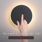 Круглый внутренний настенный светильник, прикроватные лампы, бра для коридора с сенсорным выключателем, лампа для спальни, домашний светодиодный светильник, потолочная лампа