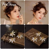 niushuya fashion sweety hair pins flowers hairpins bridal hair accessories handmade crystal jewelry hairwear