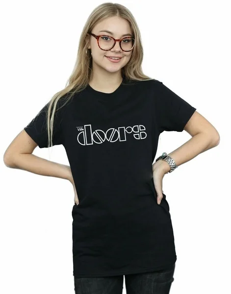 

The Doors Women's Simple Logo Boyfriend Fit T-Shirt