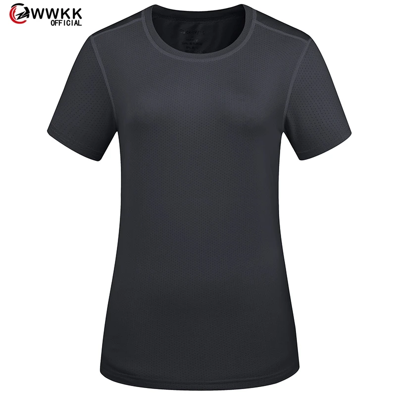 Быстросохнущая футболка для мужчин и женщин Спортивная однотонная короткая бега