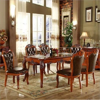 high quality european modern fabric chair dining table set 6 chairs o1088