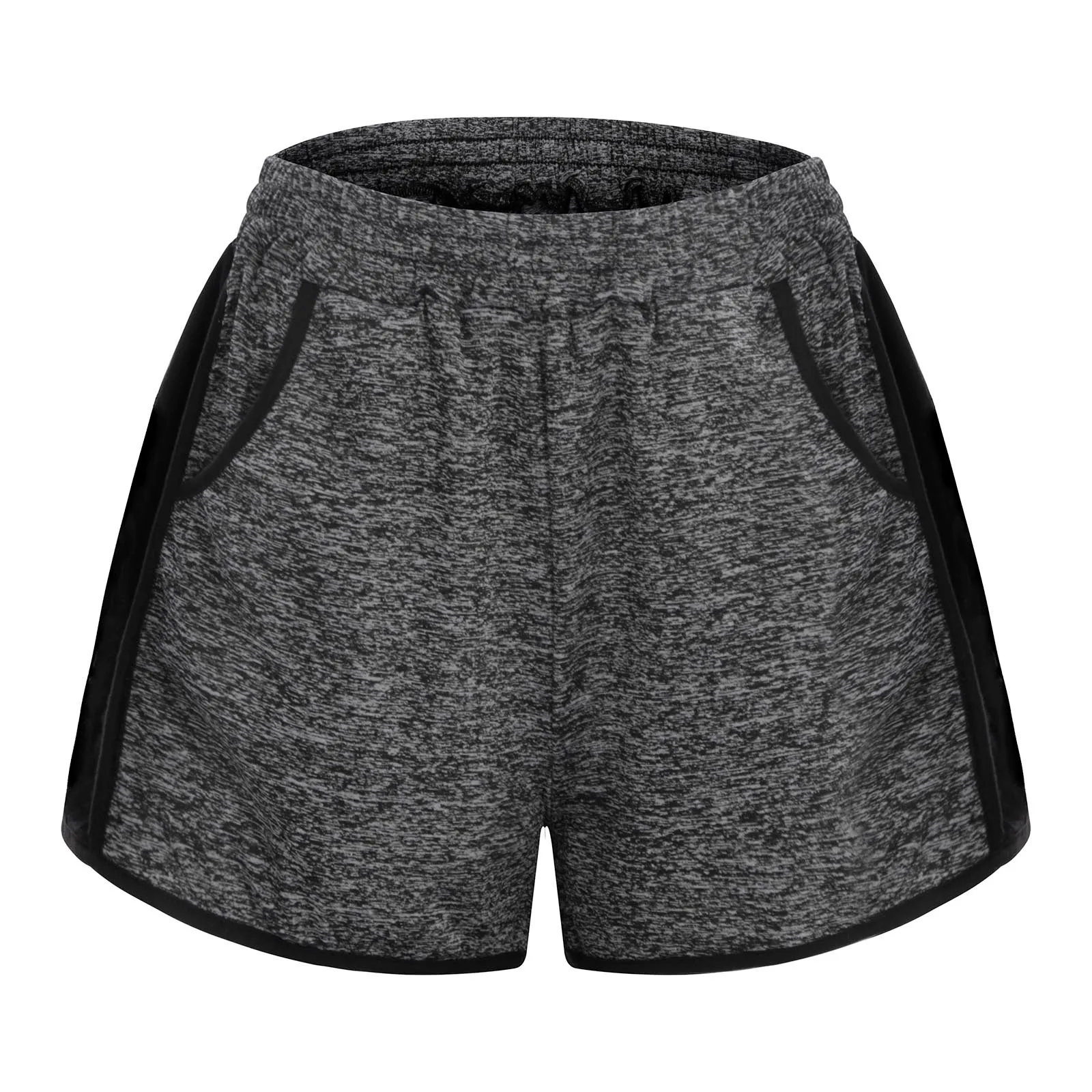 

Ropa De Mujer 2021mini Loose Fashion High Waist Stitching Color Athletic Sports Pocket Shorts Pants