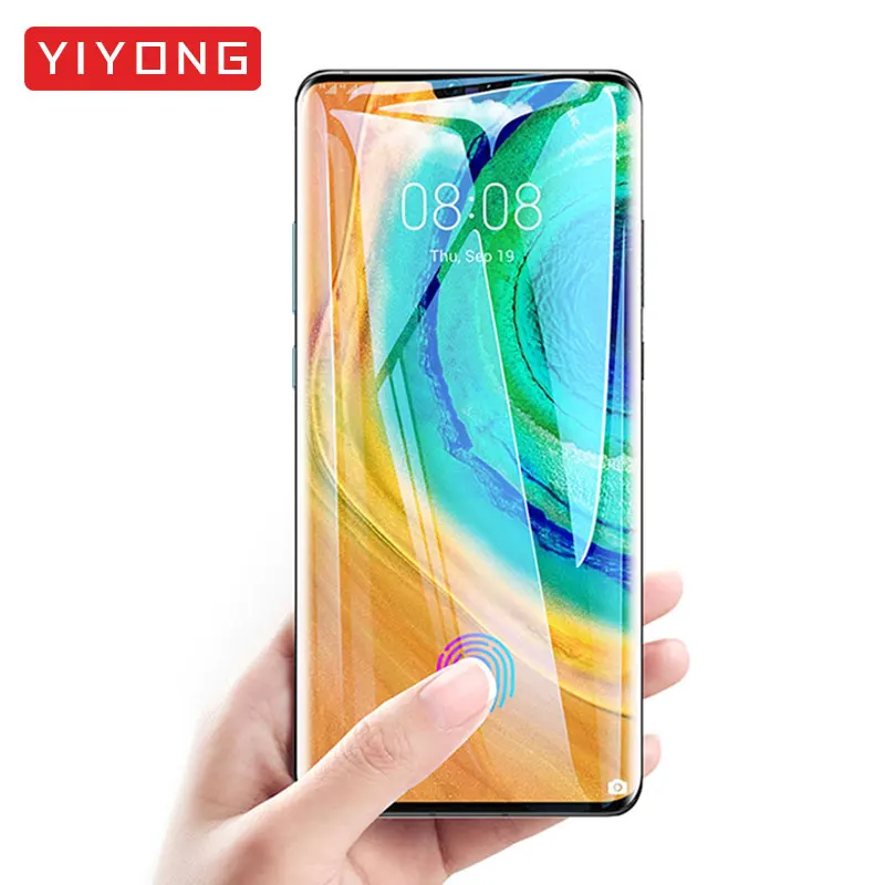 Полностью покрывающее стекло Mate 10 20 30 Pro YIYONG 9D закаленное для Huawei Защита экрана