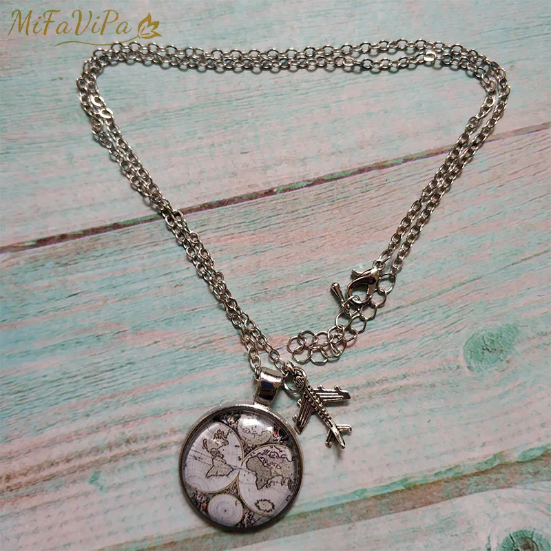 MiFaViPa Время камень ожерелье ленты сплава стекло самолет подвесное классическое