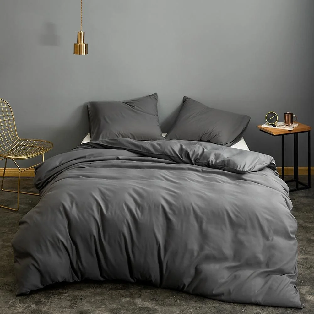 

Duvet Cover Sets Queen Size White Color Plain Dyed Bed Linen Single Bedding Set ropa de cama Double Beddings and Bed Set