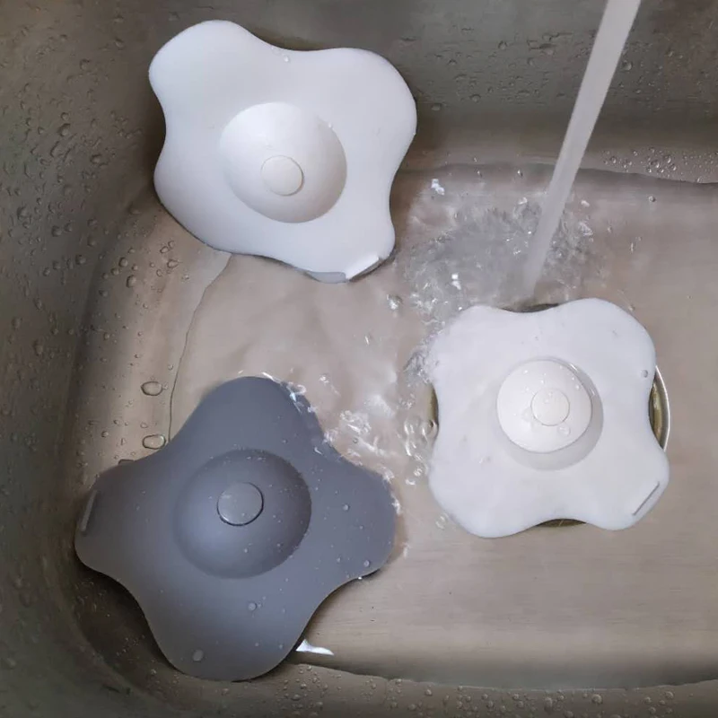 Rubber Circle Silicone Sink Strainer Filter Water Stopper Floor Drain Hair Bathtub Plug Bathroom Kitchen Cute Deodorant Stopper