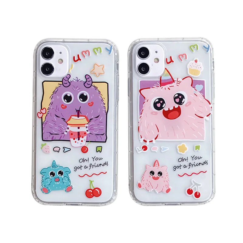 Милый мультяшный чехол для телефона с животными iphone 11 Pro X XS Max XR мягкая задняя