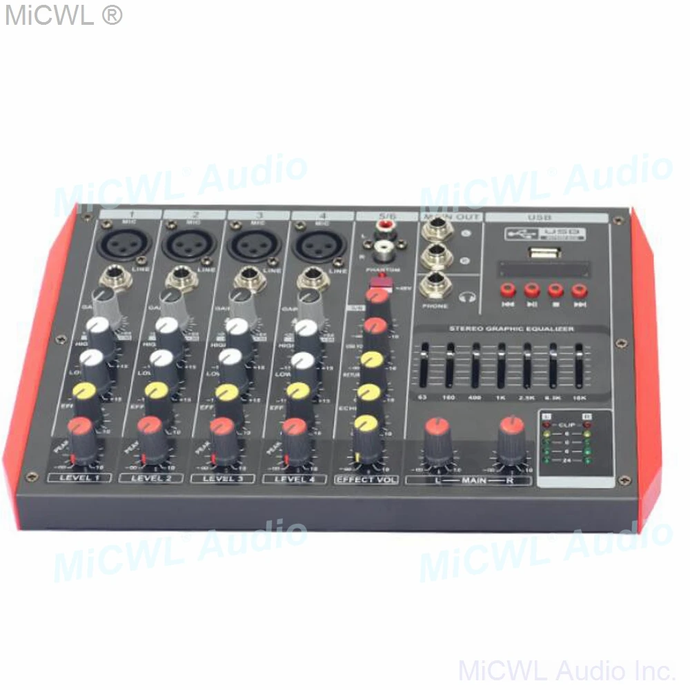 MG6 Bluetooth Portable Audio Mixer USB DJ Sound Mixing Console MP3 Jack 6 Channel Karaoke 48V Karaoke KTV Party enlarge
