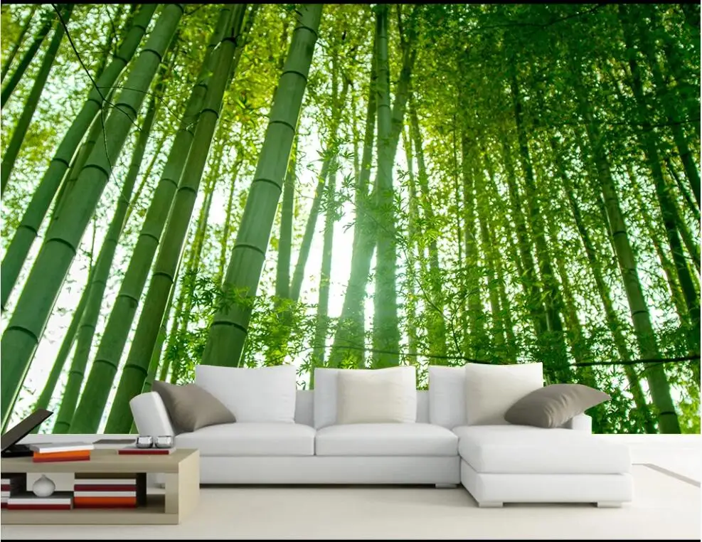 

3d wallpaper custom photo mural HD green bamboo landscape tv background home decor living room wallpaper for walls 3 d