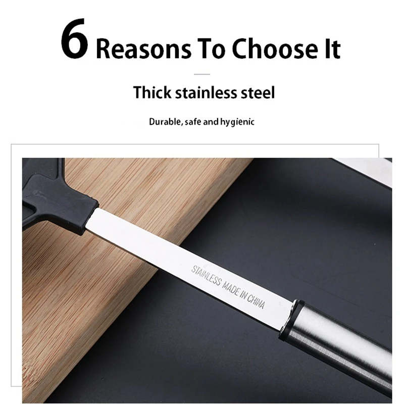 Нейлоновая шлицевая лопатка для сковородки из нержавеющей стали Тернер с