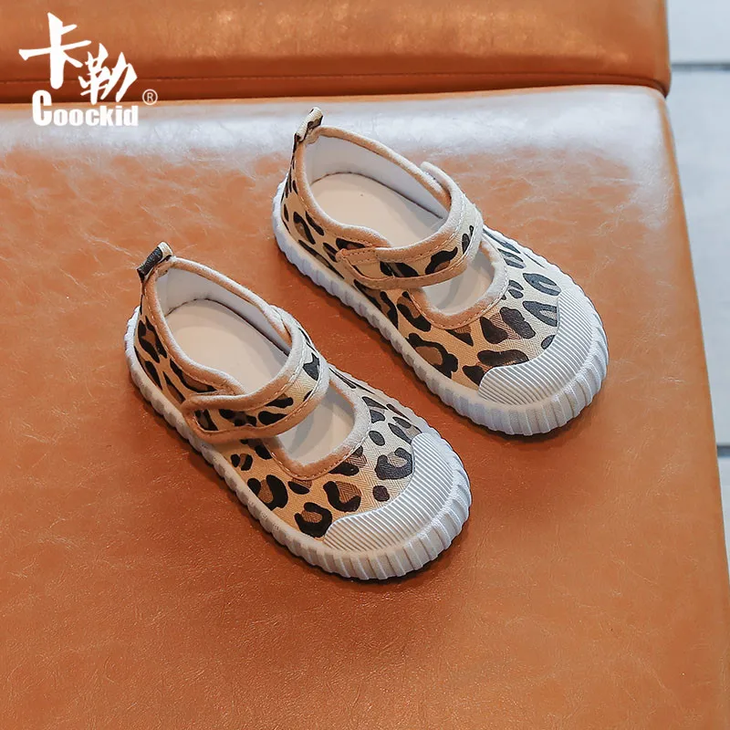 

Children Canvas Leopard Shoes 2021 new Boys Girls Korean Shoes Non-slip Toddler Shoes Tide Fashion Hot Causal Flats Student