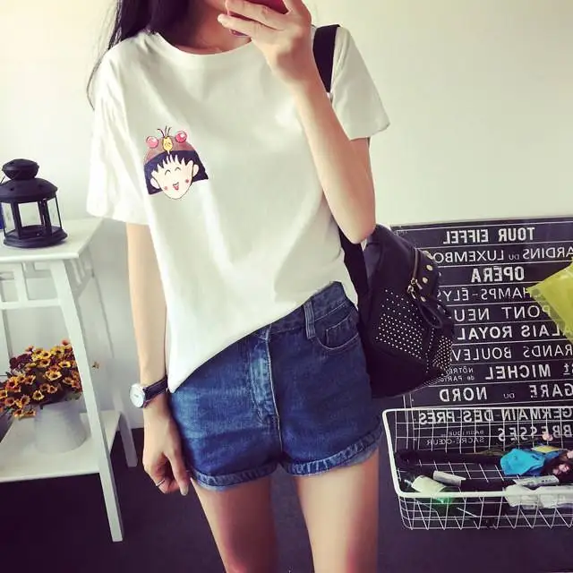 

Women Cotton Fashion Cotton Ladies Tee Shirt Short gold Sleeve Tops Tee Shirt