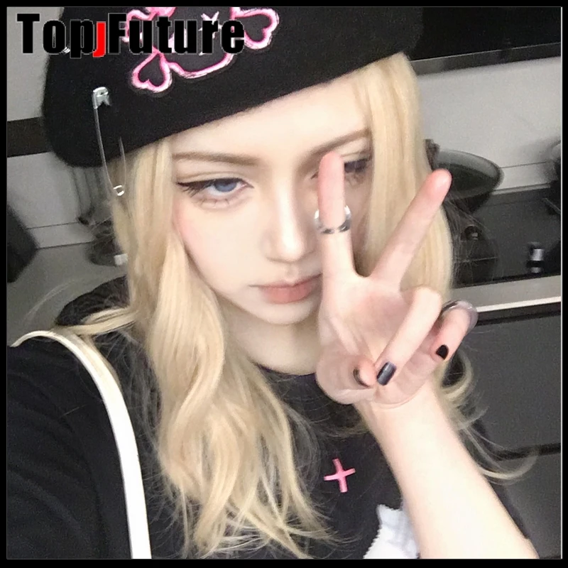 Шапка женская в стиле Харадзюку черная Готическая дизайнерская уличная Кепка с