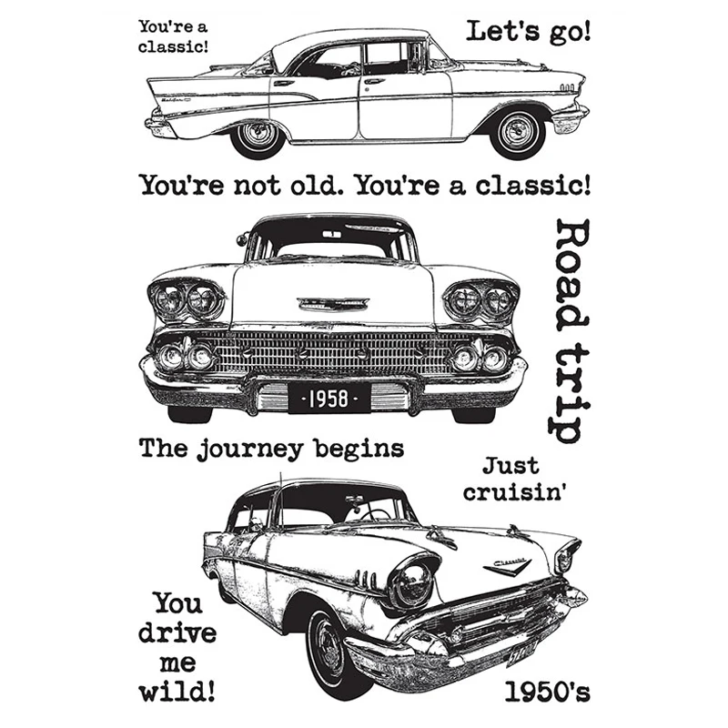 Новинка 2021 прозрачные штампы в стиле ретро с рисунком автомобиля для творчества