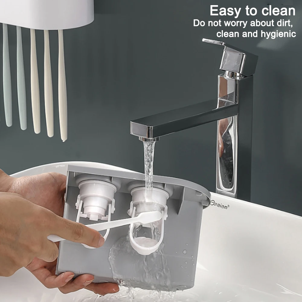 

Magnetic Adsorption Inverted Toothbrush Holder Automatic Toothpaste Squeezer Dispenser Wall Storage Rack Bathroom Accessories