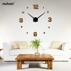 Muhsein 2021 полный Голд мокасины; Цвет серебристый, черный настенные часы современный дизайн украшение для дома часы с уникальным дизайном-большие Размеры 3D наклейки на стену часы