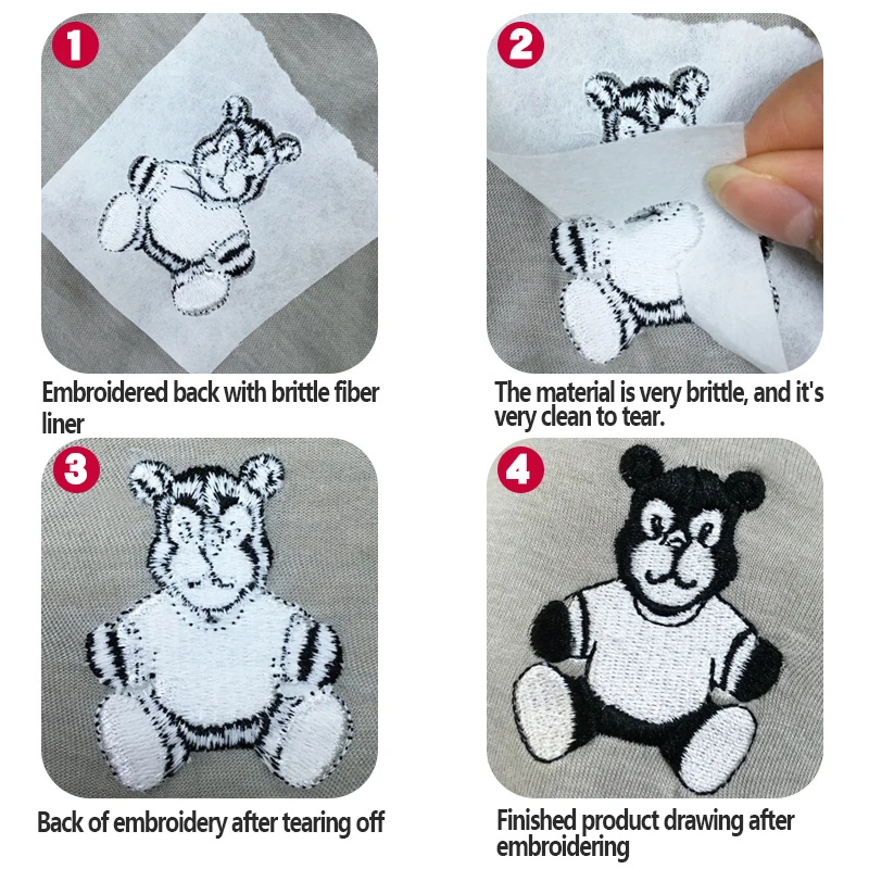 Компьютерная вышивка Нижняя стабилизация 1080 четкая длинная волокнистая бумага 60