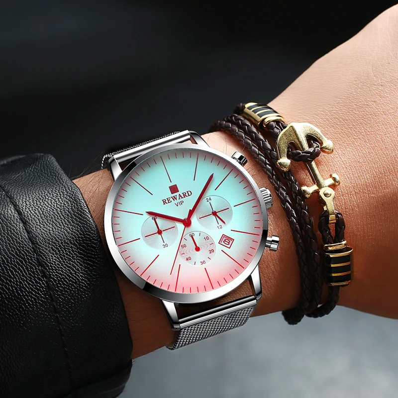 

Мужские часы, наручные часы с механизмом, Бизнес кварцевые часы Для мужчин s Сталь пояс сетки ультра-тонкий Водонепроницаемый Для мужчин нар...