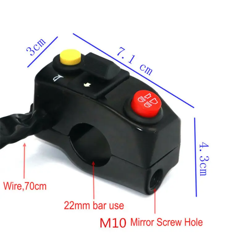 

Headlight 1 x Turn Signal Engine Switch Indicator Horn 22mm Universal ATVs