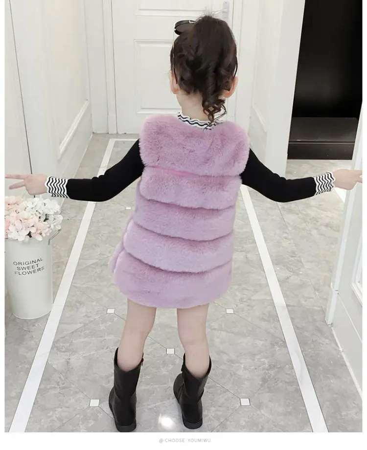 Меховой жилет для девочек зимняя безрукавка теплая верхняя одежда детей на осень