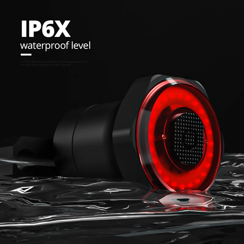 MEROCA USB Charging Brake Sensing Flashlight For Bicycle Bike Rear Light Auto Start/Stop IPx6 Waterproof LED Cycling Taillight |