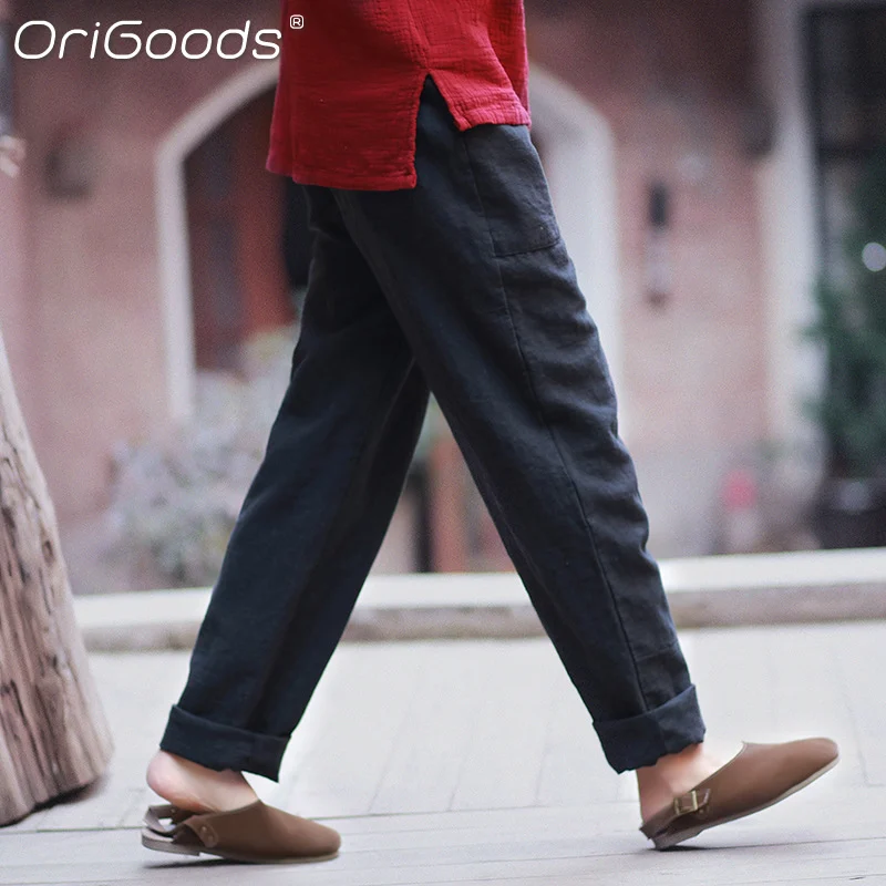 Прямые брюки для женщин в винтажном китайском стиле однотонные серые бежевые