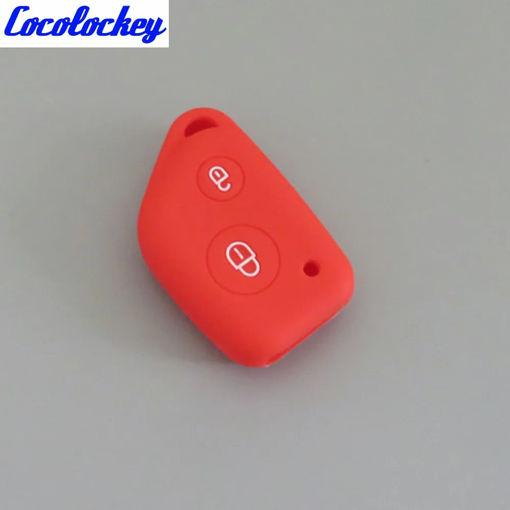 Cocolockey силиконовый чехол для автомобильных ключей для peugeot 106 205 206 306 405 406 для Citroen Berlingo Xsara Picasso Saxo 2 кнопки - Название цвета: Red