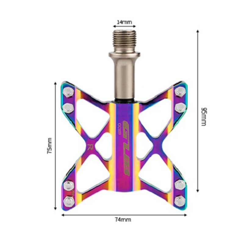 

GUB GC-009 San Peilin Aluminum Alloy Bike Pedal Plating Colorful Non-slip Road Bike Pedal Bearing Folding Bike Pedal