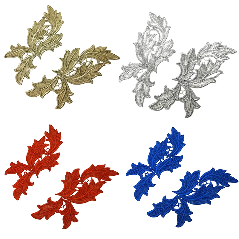 Кружевные нашивки с цветочной вышивкой свадебные платья воротником Аппликации