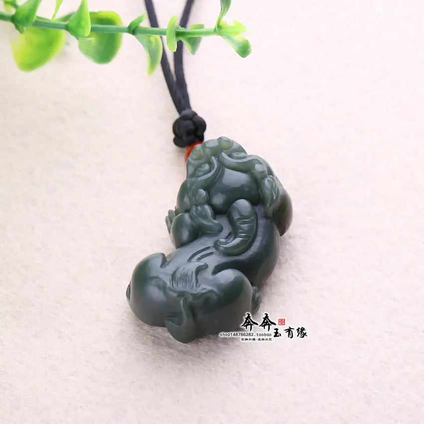 

GENUINE GREEN JADE PENDANT HOLLOW HANDCARVED BRAVE TROOP JADEITE JADE PENANTS NECKLACES JADE JEWELRY JADE NECKLACE 1 PAIR