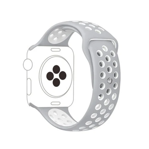 cold silverwhite 17 Спортивный ремешок для часов для apple watch группа 4 5 44 мм 40 мм, 42 мм, 38 мм, версия наручных часов iwatch, браслет series 5/4/3/2/1 силиконовый ремешок для часов с резиновой лентой - Цвет ремешка: cold silverwhite 17