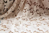 cotton lace fabric beige lace fabric water soluble lace fabric vintage floral lace heavy guipure fabric