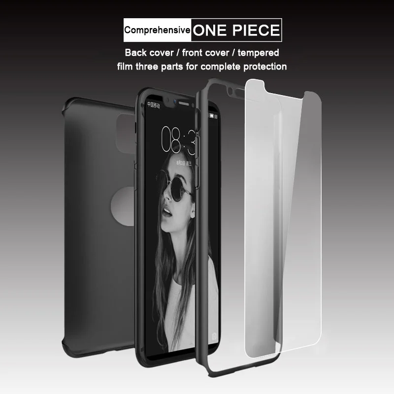 

360 Full cover Protective Phone Case On For iPhone 12 11 Pro Xs Max X XR Case For iPhone 6 6s 8 7 Plus se 2020 Cover With Glass
