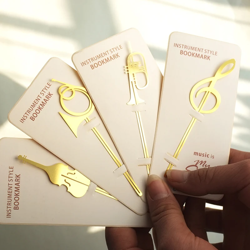 4 шт./лот изысканные металлические музыкальные инструменты Закладка папка для